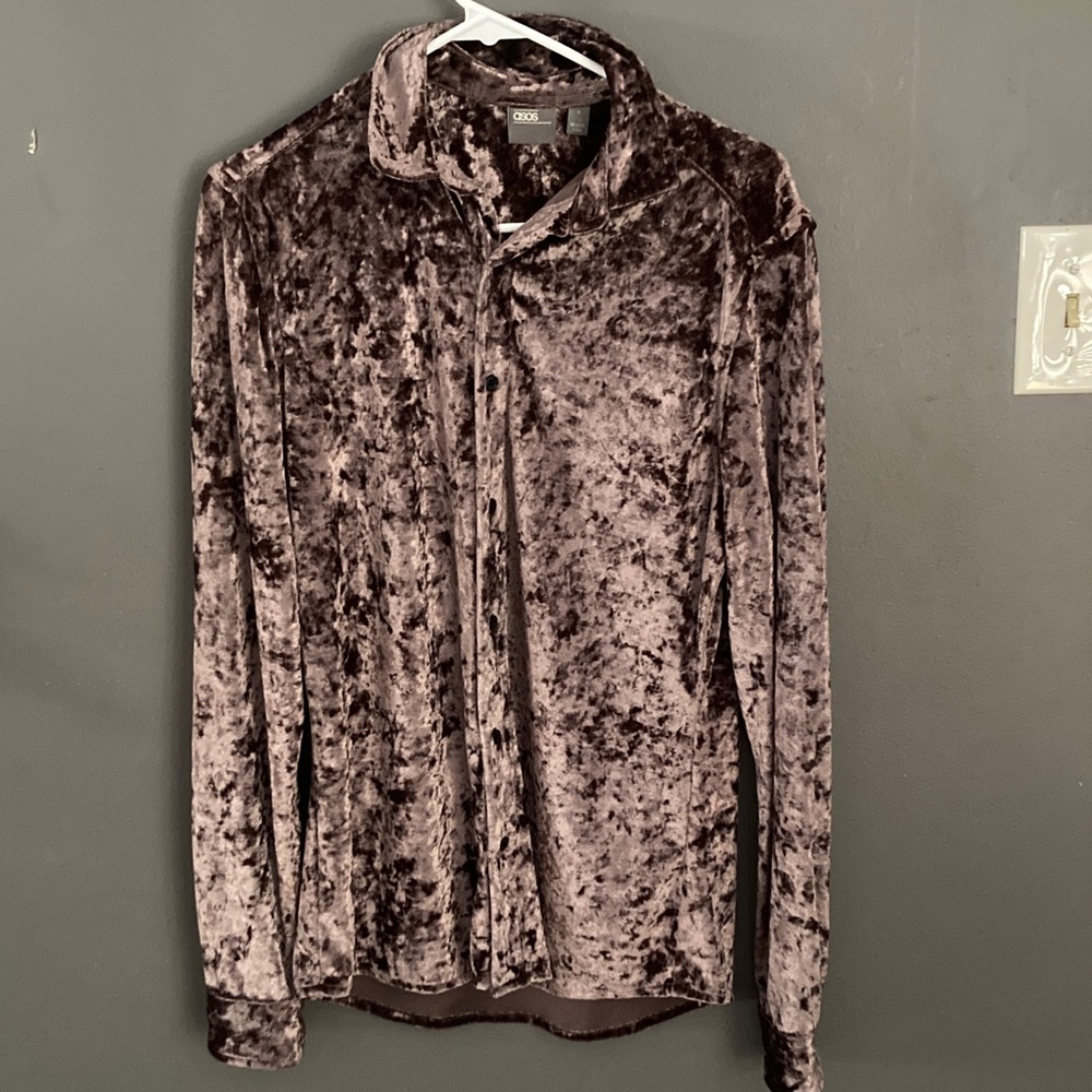ASOS size small soft purple velvet button down great condition
